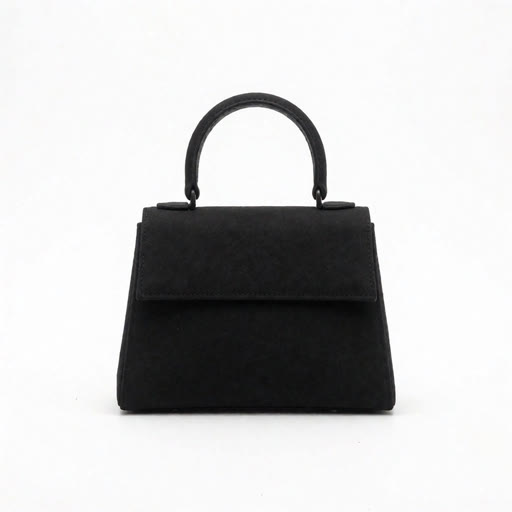 黒レザーのハンドルバッグ
